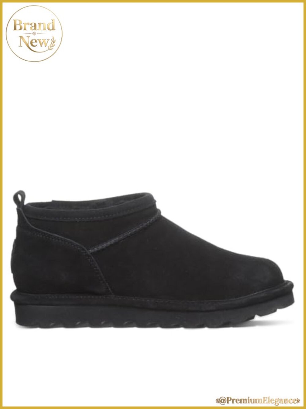 Super Shorty Suede Slip On Boot Wool Blend Lined Winter Boot